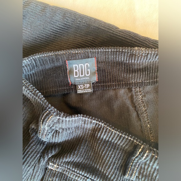 NWT Urban Outfitters BDG Black Corduroy Mini Skirt with White Stitching - Picture 2 of 4